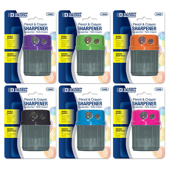 BAZIC Dual Blades Sharpener w/ Round Receptacle