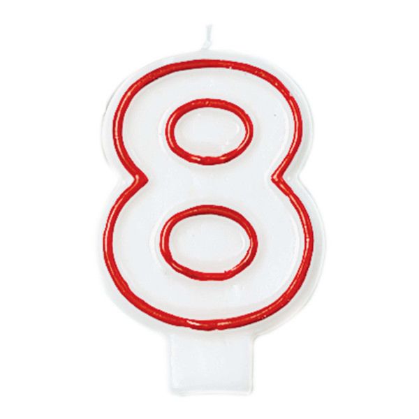 Red and White Birthday Candle Number 8 [174008]