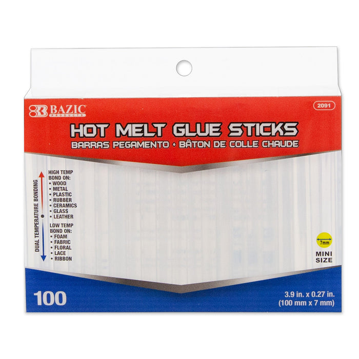 BAZIC 3.9" x 0.27" Dual Temp. Mini Hot Melt Glue Sticks (100/Box) [2091]