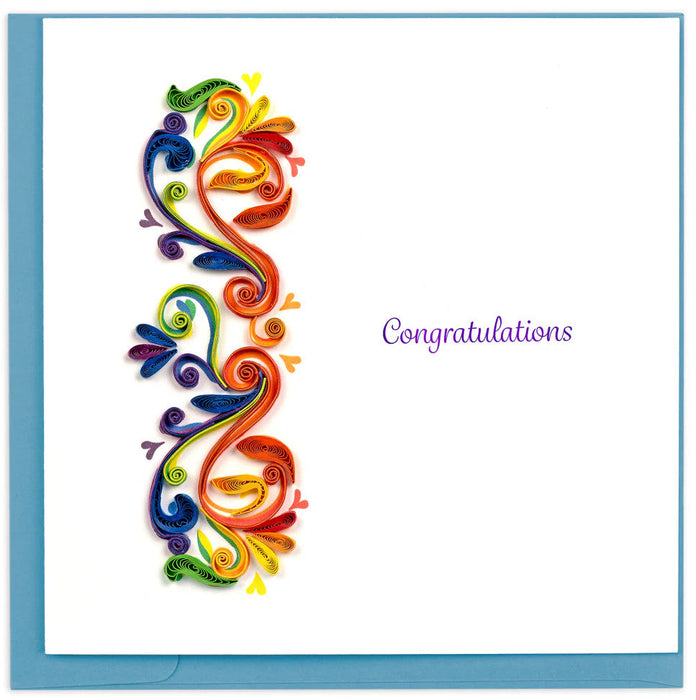 Quilled Rainbow Swirl Congratulations Card [LV277]