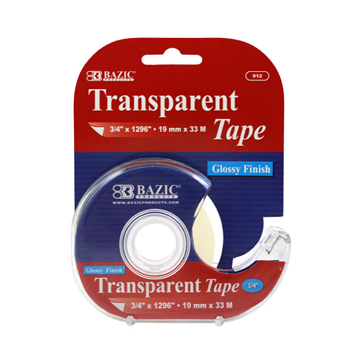 BAZIC 3/4 X 1296 Transparent Tape w/ Dispenser [912]