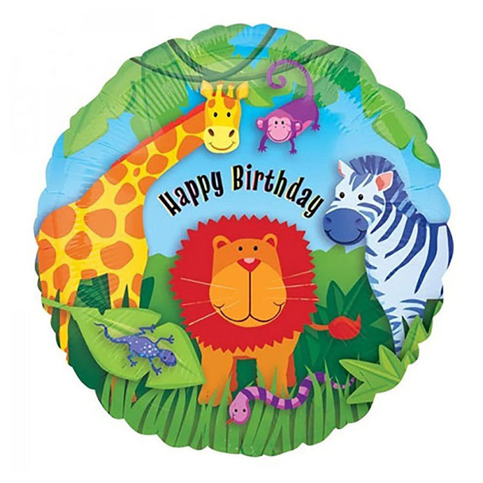 Happy Birthday Jungle Animals 18 Inch Foil Mylar Balloon [119998]