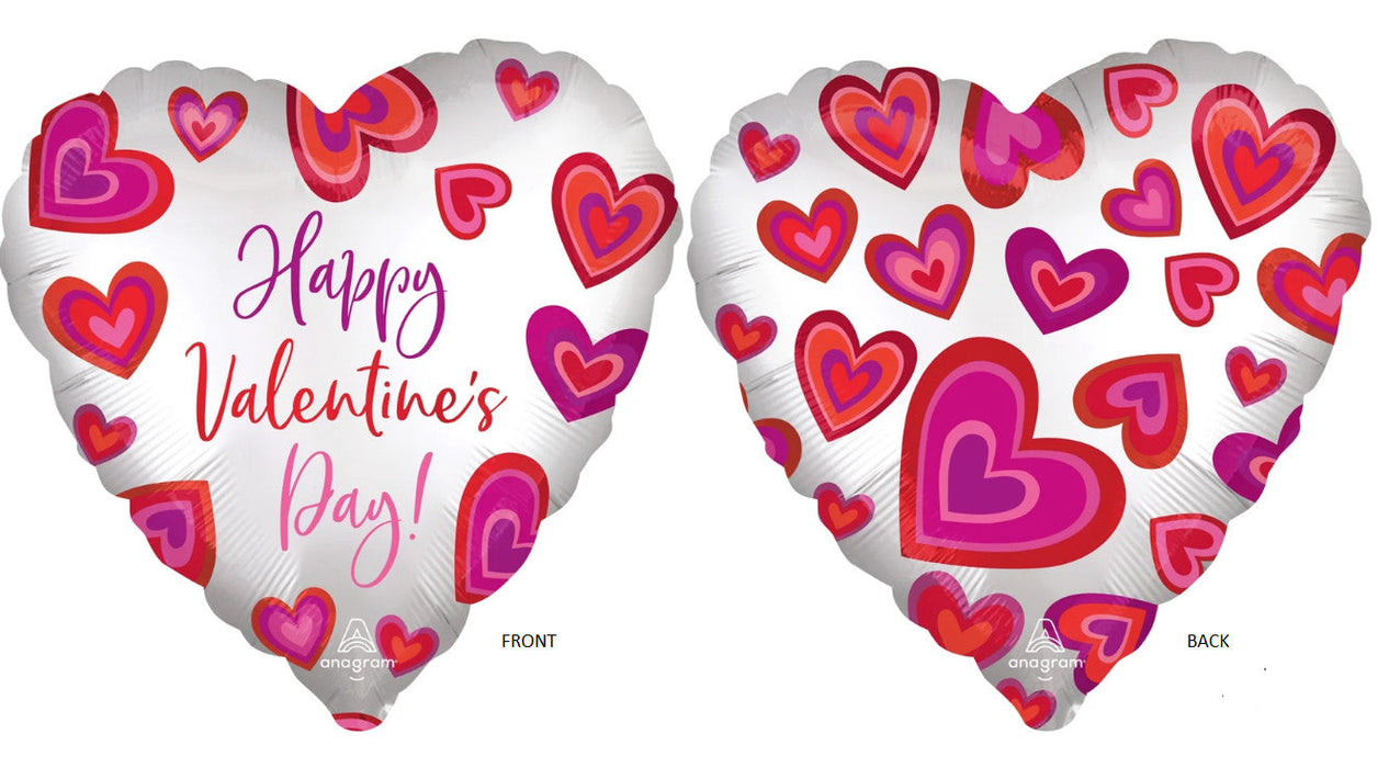 Happy Valentine's Day Heart in Heart 18IN Heart Mylar Balloon [42276]