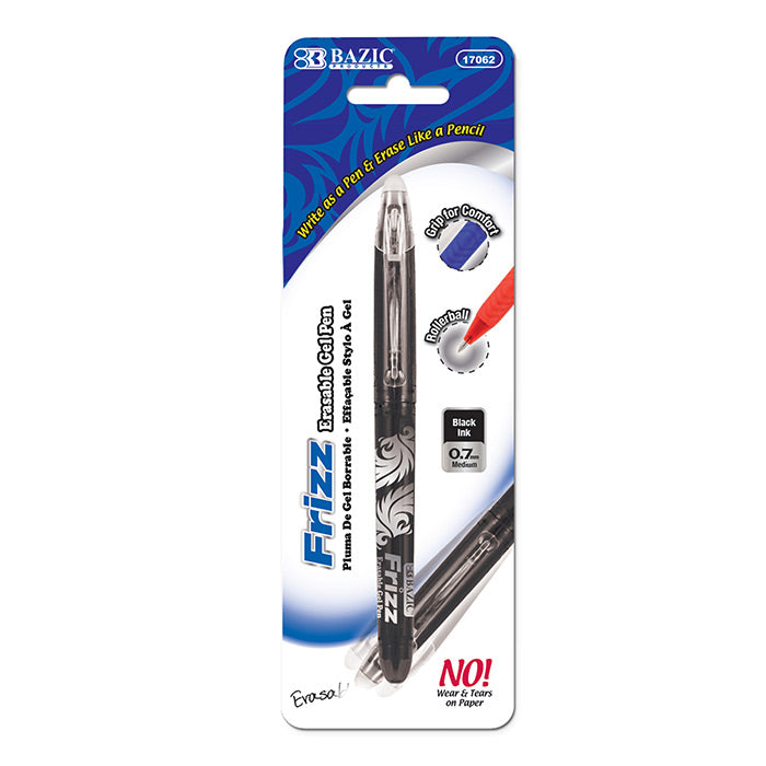 BAZIC Frizz Black Erasable Gel Pen with Grip [17062]