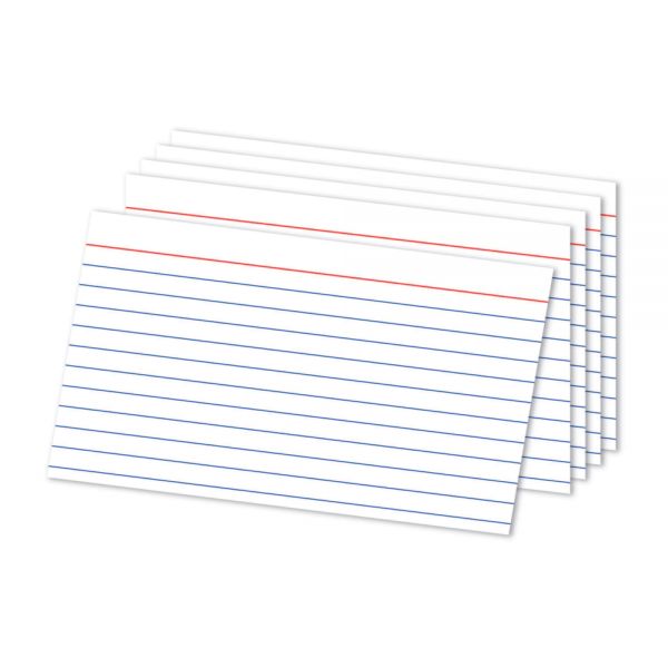 Ruled Index Cards, 5" x 8", White, Pack Of 100 [OD51]