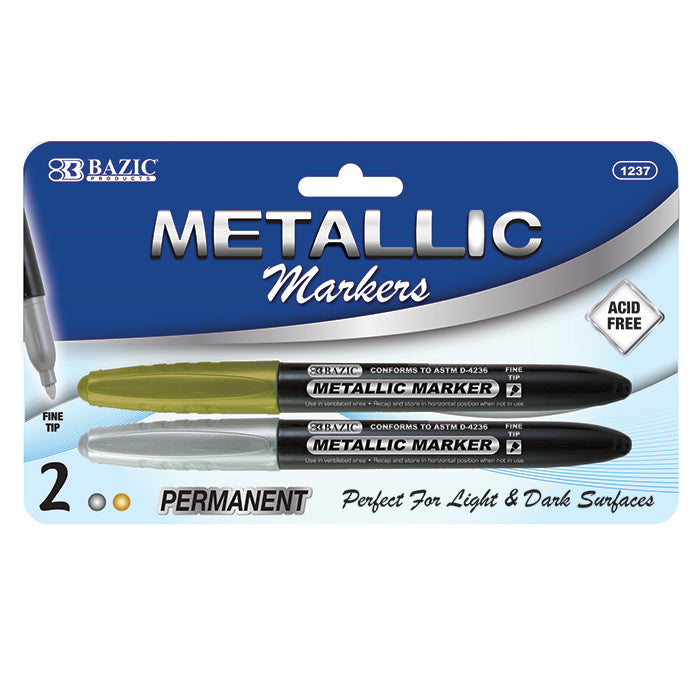 Silver & Gold Metallic Markers (2/Pack)