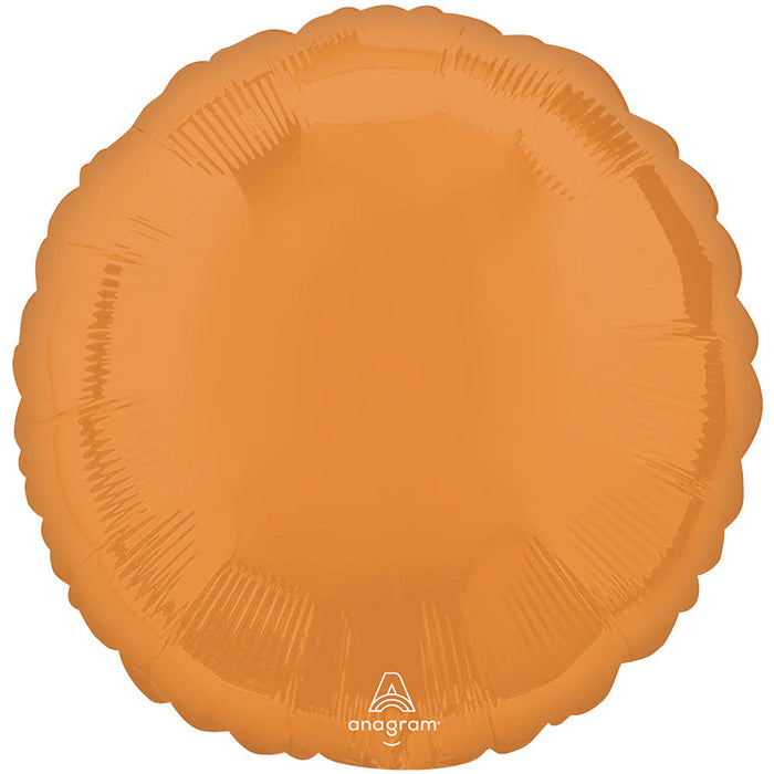 Vibrant Orange 18 Inch Round Foil Mylar Balloon [47119]