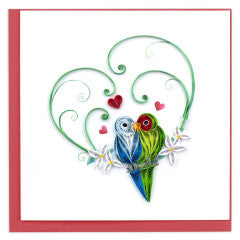Quilled Love Birds Greeting Card [LV222]