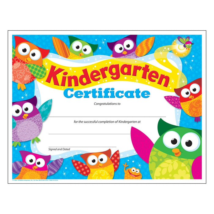Kindergarten Certificate Owl-Stars! PK-K Certificates & Diplomas [T17009] [T17009]