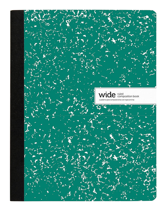 Office Depot Brand Composition Book, 7-1/2" x 9-3/4", Wide Ruled, 100 Sheets, Green [7441674]