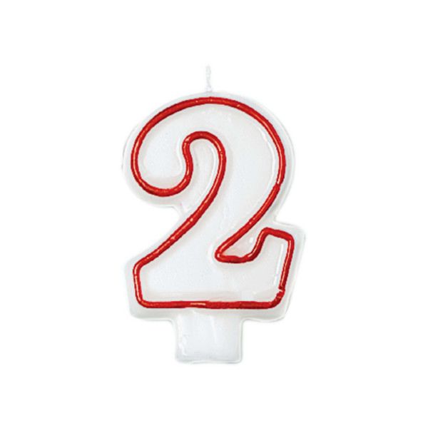 Red and White Birthday Candle Number 2 [174002]