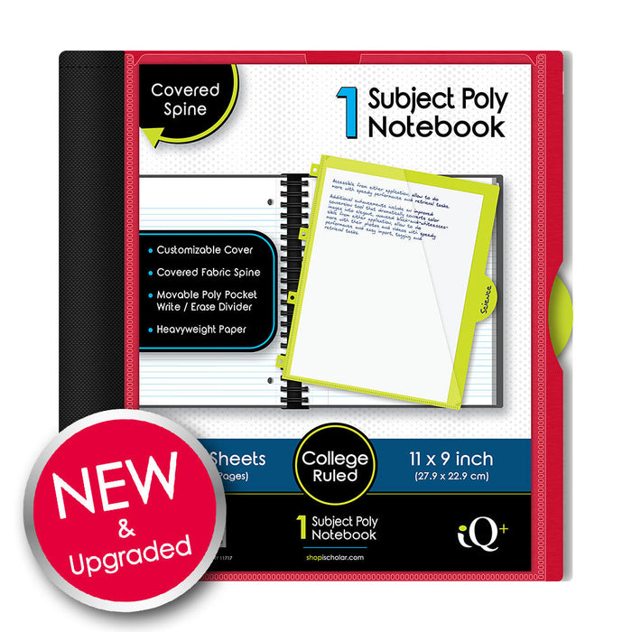 iSCHOLAR iQ 1SUB DOUBLE WIRE POLY NOTEBOOK WR 100SH [59902]