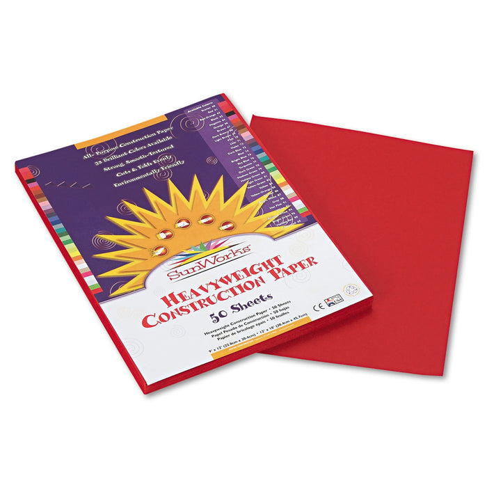 Sunworks Construction Paper, 58 Lbs, 9 X 12, Red 50 Sheets [PAC6103]