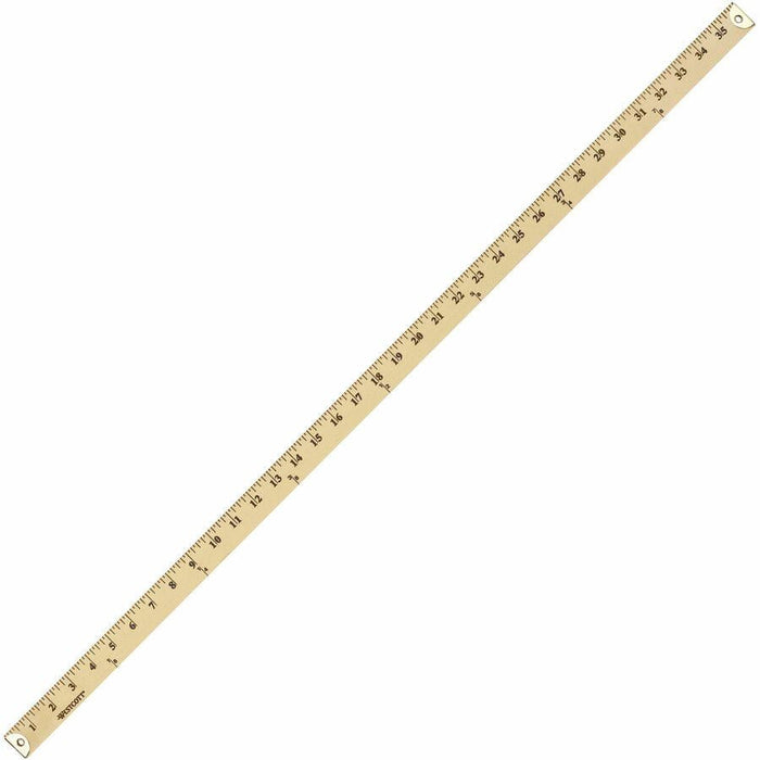 Westcott Wood Yardstick - 36" Length 1" Width - 1/8 Graduations - Imperial Measuring System [ACM10425]