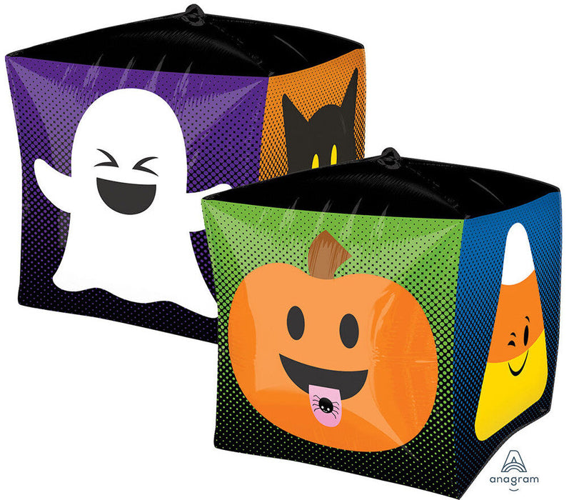 Halloween Emoticons 15 Inch Cubez Foil Mylar Balloon [36150]