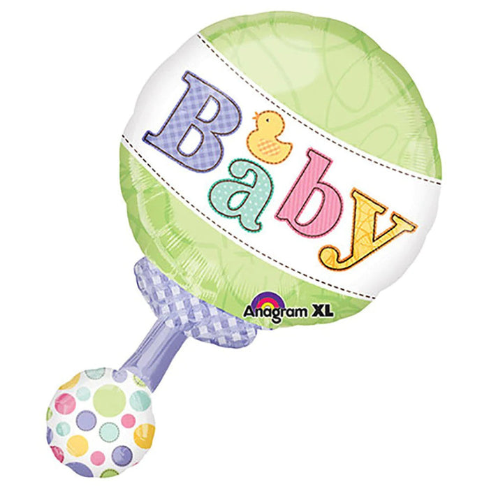 Baby Rattle 31 Inch Foil Mylar Balloon [20706]