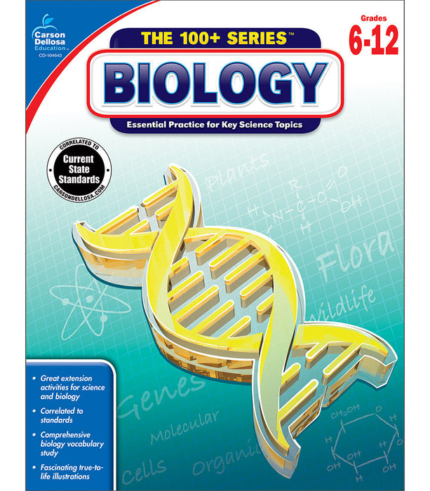 Biology Workbook Grade 6-12 Paperback [CD104643]