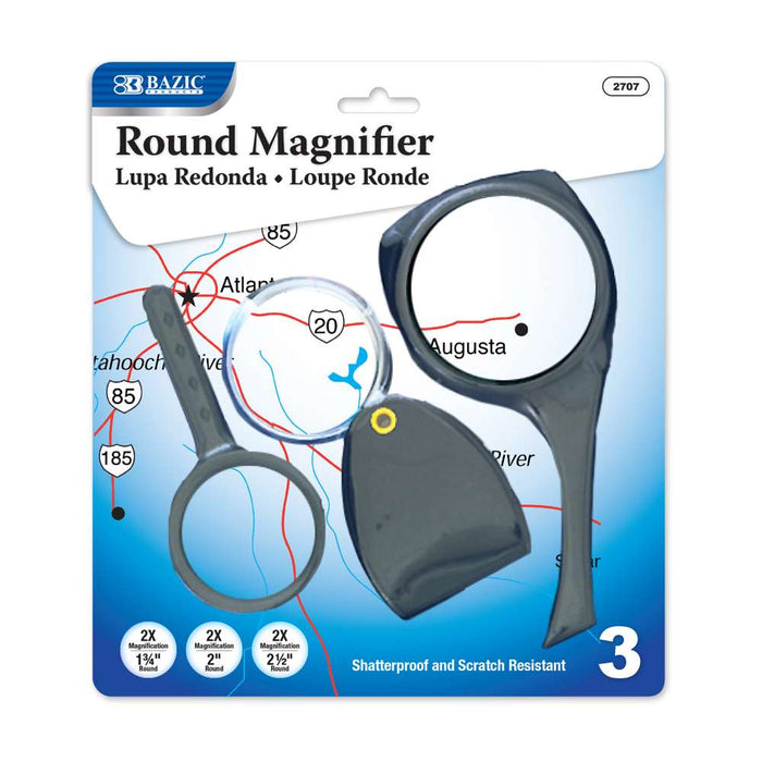 BAZIC 2x  Magnifier Sets (3/Pack) [2707]