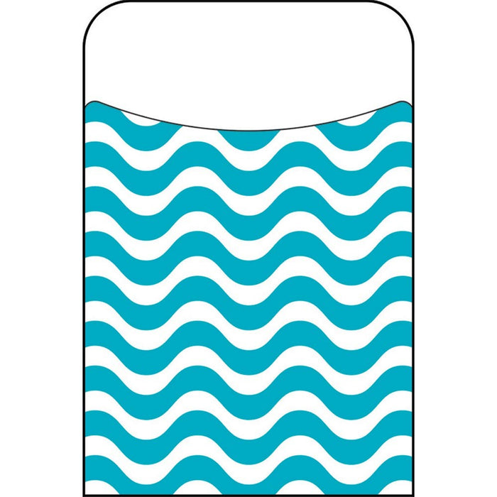 Wavy Teal Library Pockets [T77041]