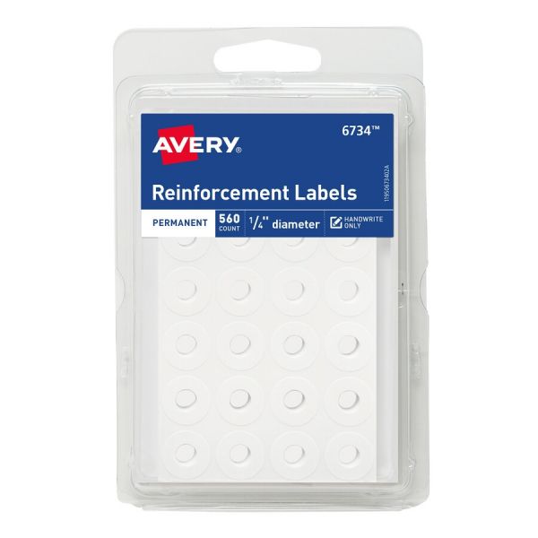 Avery Permanent Reinforcement Label Rings [AVE06734]