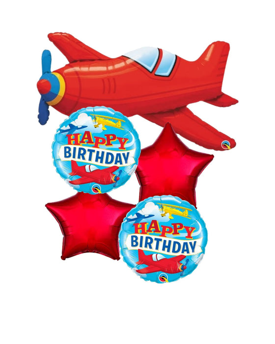 Vintage Airplane Balloon Bouquet 5 pieces [4M-D521-4K5S]