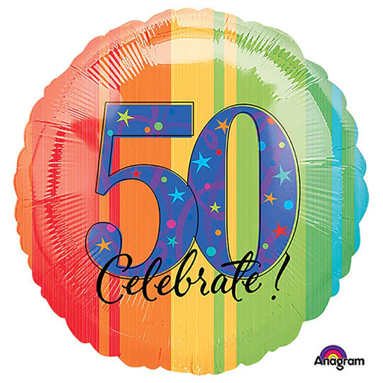 A Year to Celebrate 50 Foil Mylar 18 Inch Balloon [119535]
