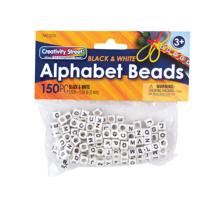 Alphabet Beads Black and White 150 ct [PAC3255]