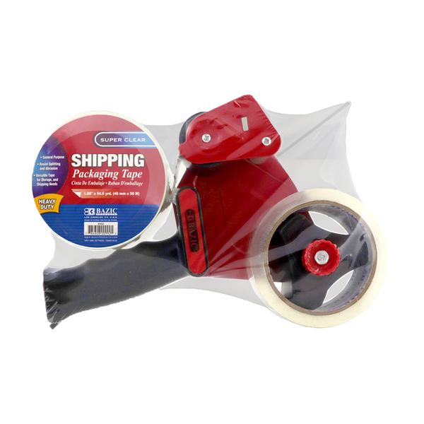 Packaging Tape Dispenser w/ (2) 1.88" X 54.6 Yards Super Clear Tape [992]