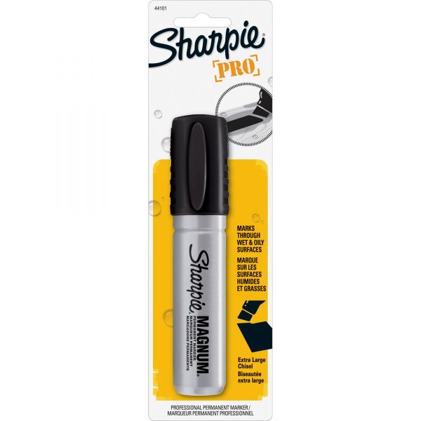 Sharpie Pro Magnum Permanent Markers, Jumbo 15.875 mm Size, Chisel Point, Black [SAN44101PPBD]