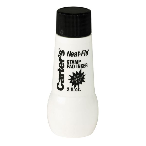 Carter's Neat-Flo Stamp Pad Inker, 2 oz Bottle, Black [AVE21448]