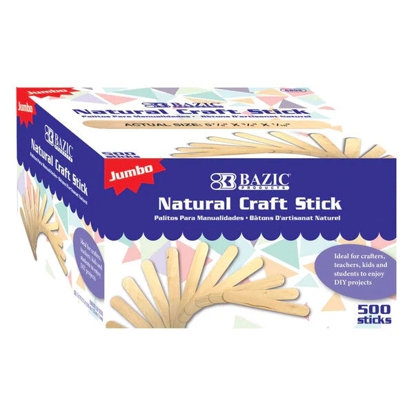 Jumbo Natural Craft Stick (500/Pack) [6805]