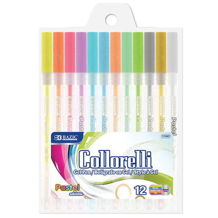 BAZIC 12 Pastel Color Collorelli Gel Pen [17083]