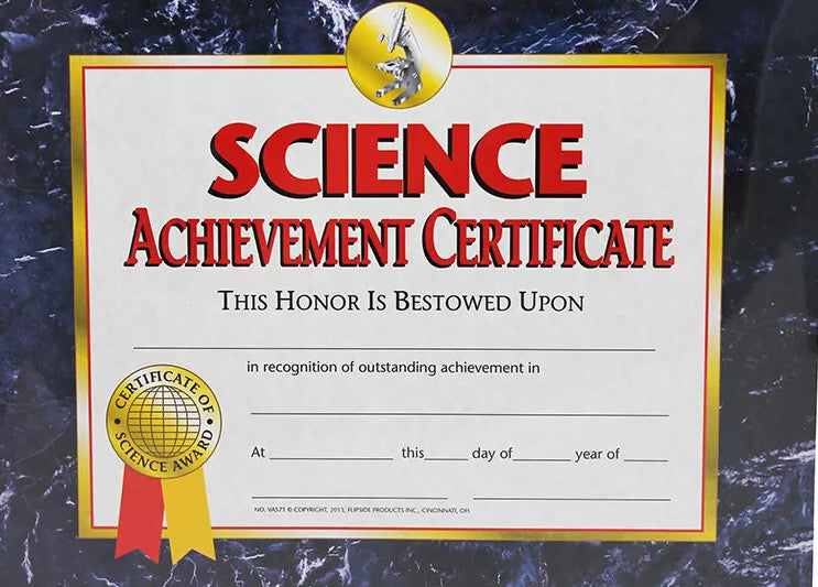 Science Achievement Certificate [H001VA571]