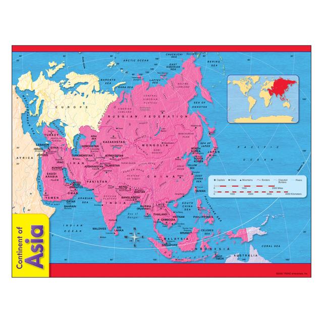 Continent of Asia Learning Chart 17x22 [T38140]