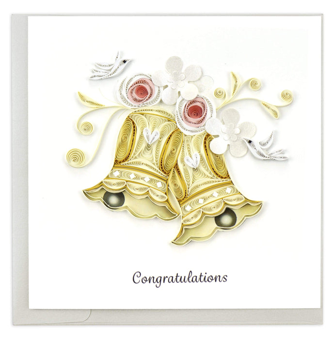 Quilled Wedding Bells Greeting Card [LV245]