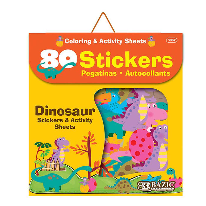 BAZIC Dinosaur Series Assorted Sticker (80/Bag) [3862]