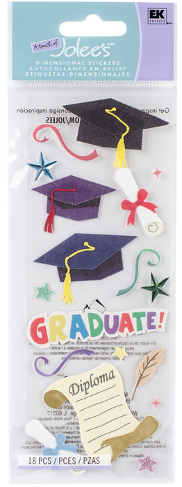 Jolee's Graduation Dimensional Stickers 18 Stickers per Pack [SPJJ079] [SPJJ079]