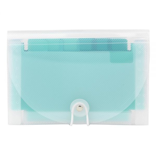 Plastic Polypropylene Accordion Expanding File, 13 Pocket, Expansion 6", Nonstandard size, Teal, Pack of 1 [ODFN1368671]