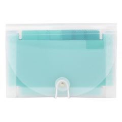 Plastic Polypropylene Accordion Expanding File, 13 Pocket, Expansion 6", Nonstandard size, Teal, Pack of 1 [ODFN1368671]