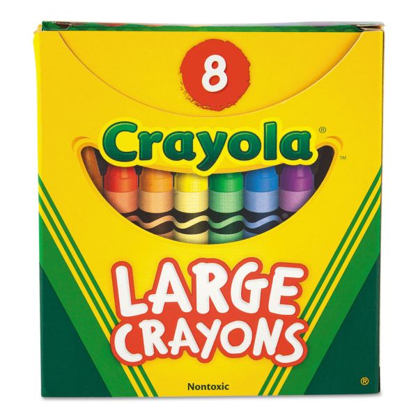 Crayola Large Crayons, Tuck Box, 8 Colors/Box [CYO520080]