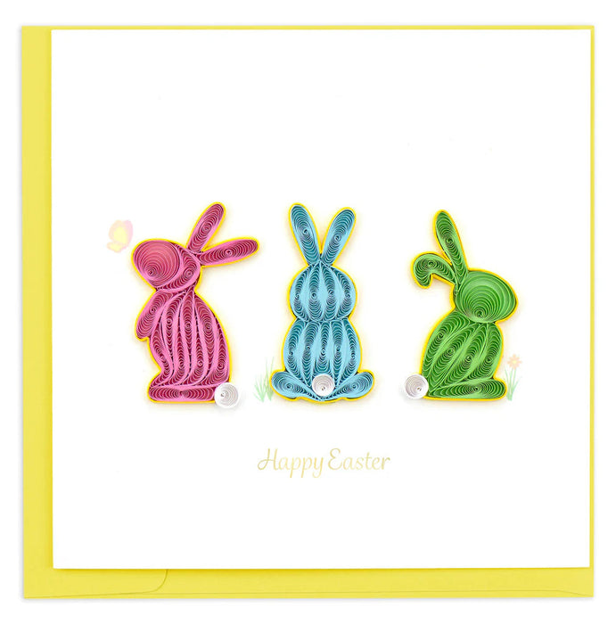 Quilled Easter Bunnies Greeting Card [HD663]