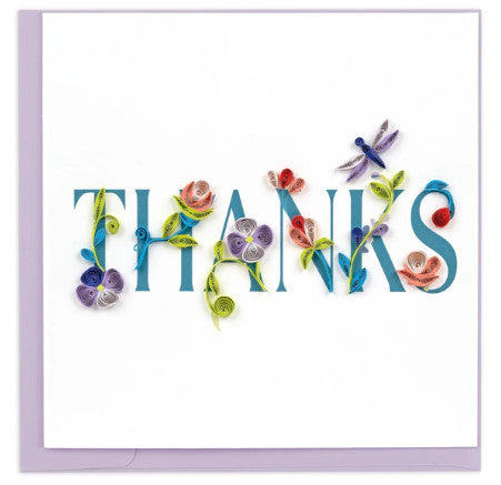 Quilled Garden Thanks Thank You Card [TY014]