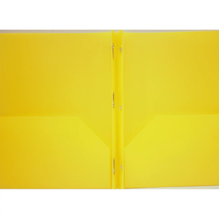 Two-Pocket Poly Portfolio Folder with Prongs Yellow [FF-OP-4012]