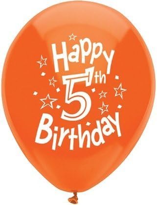 Happy 5th Birthday 12 Inch Latex Balloons 8 Pack [92479]