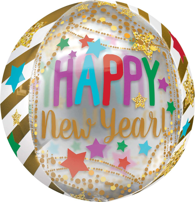 ORBZ Happy New Year 15 Inch Clear Mylar [36045]