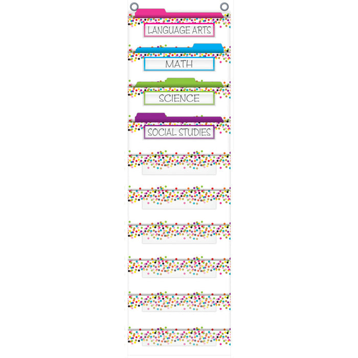 Confetti 10 Pocket File Storage Pocket Chart [TCR20843]