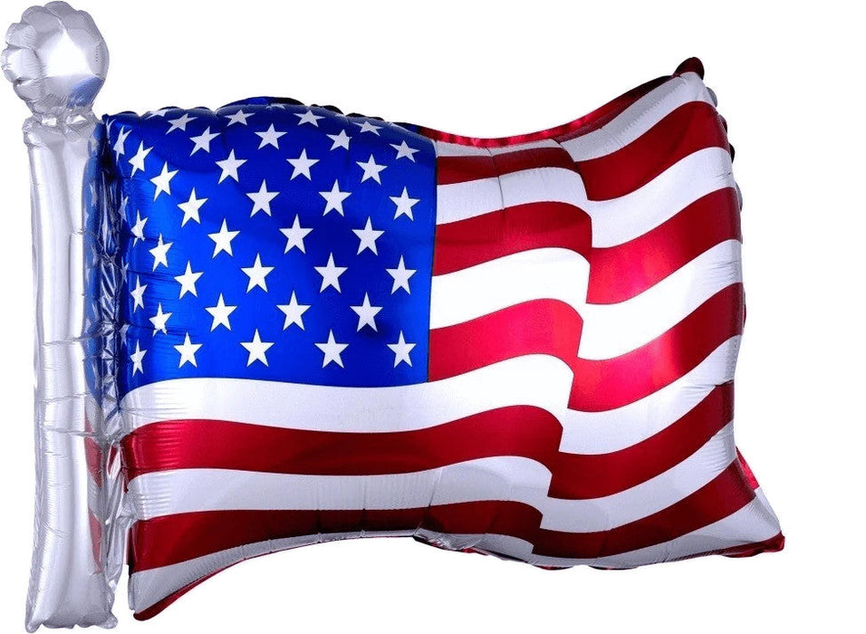 American Flag Shape 27 Inch Foil Mylar Balloon [06872]