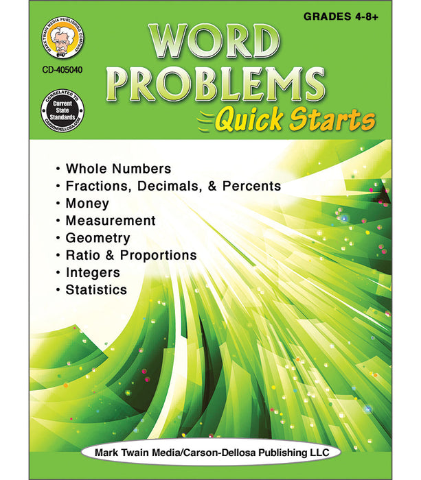 Word Problems Quick Starts Workbook Grades 4-8 [CD405040]