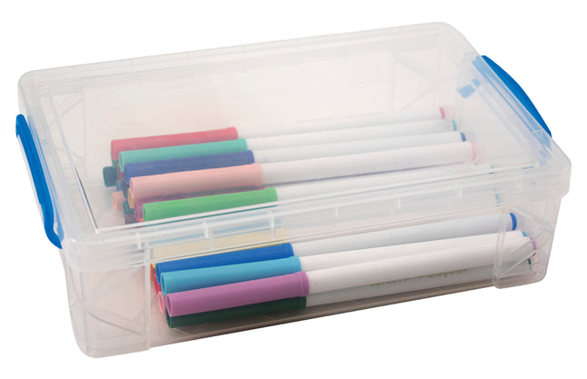 Advantus Super Stacker Pencil Box, Large, Clear [37539]